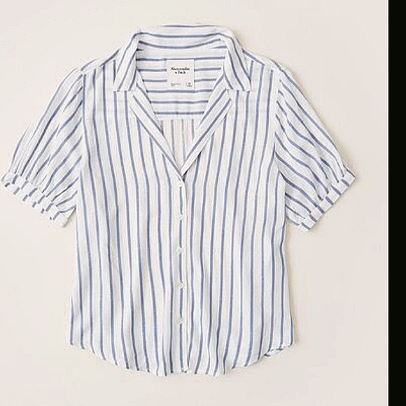 Abercrombie & Fitch Tops - Abercrombie Stripe Puff Sleeve Top